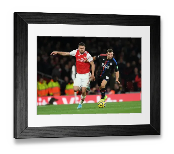 Framed Print : Arsenal vs Crystal Palace: Sokratis Clashes with McArthur in Premier League Showdown