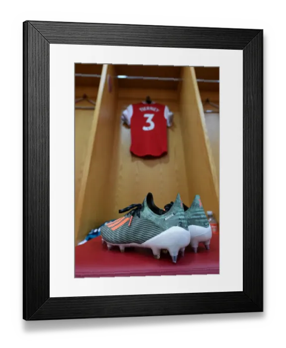 Framed Print : Arsenal FC: Kieran Tierney's Pre-Match Boot Ritual (2019-20)
