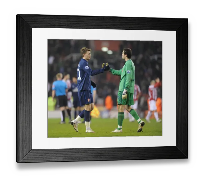 Framed Print : Nicklas Bendtner (Arsenal) Thomas Sorensen (Stoke). Stoke City 1: 3 Arsenal