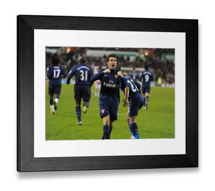 Framed Print : Cesc Fabregas's Brilliant Goal: Arsenal's 3-1 Victory Over Stoke City in the Premier League Framed Print : Cesc Fabregas's Brilliant Goal: Arsenal's 3-1 Victory Over Stoke City in the Premier League