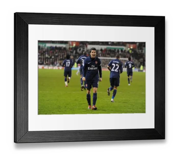 Framed Print : Arsenal's Cesc Fabregas Scores Stunner: Arsenal Triumphs 3-1 over Stoke City in Premier League