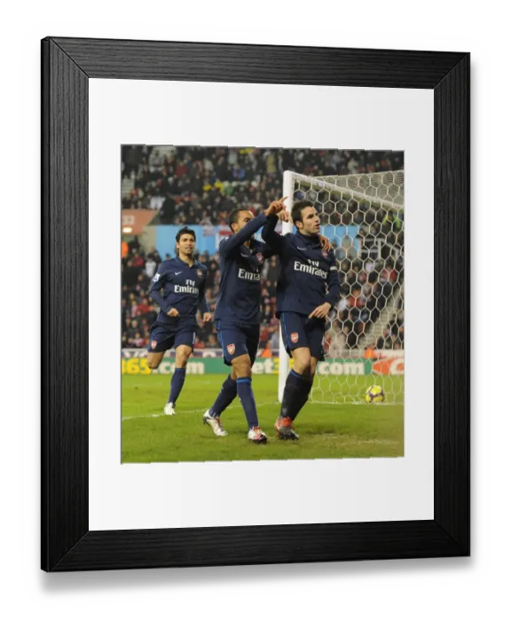 Framed Print : Cesc Fabregas's Brilliant Strike: Arsenal's Victory over Stoke City (27 / 2 / 2010)