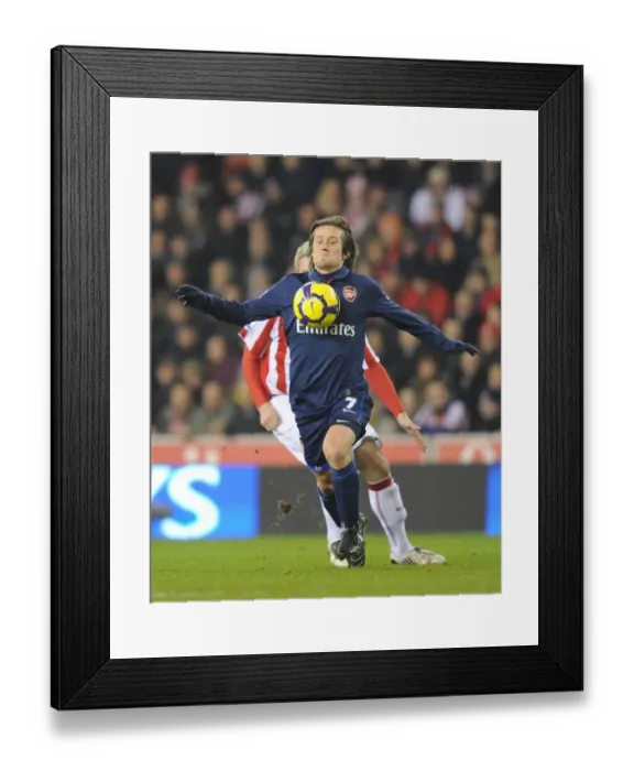 Framed Print : Tomas Rosicky (Arsenal). Stoke City 1: 3 Arsenal, Barclays Premier League