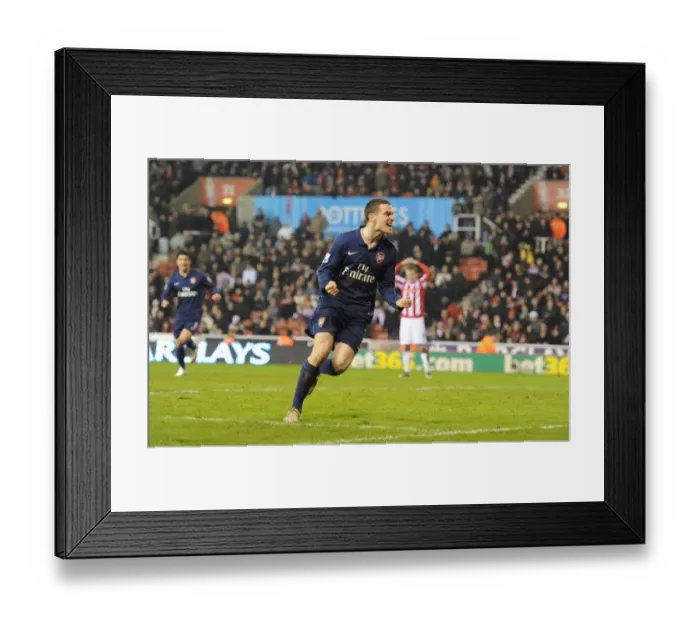 Framed Print : Thomas Vermaelen's Strike: Arsenal's Decisive Goal in 3-1 Victory over Stoke City, Barclays Premier League, 2010