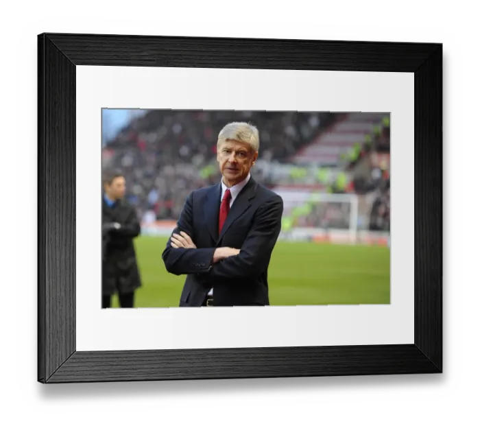 Framed Print : Arsenal manager Arsene Wenger. Stoke City 1: 3 Arsenal, Barclays Premier League