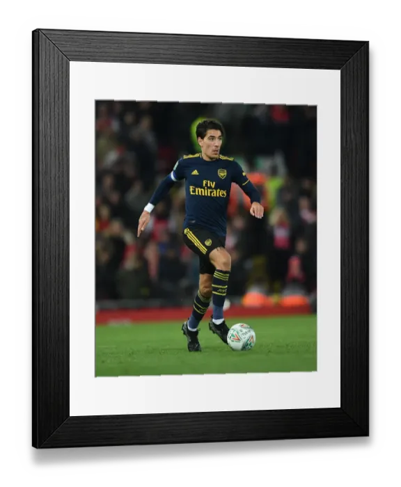 Framed Print : Hector Bellerin of Arsenal Faces Off Against Liverpool in Carabao Cup Round of 16