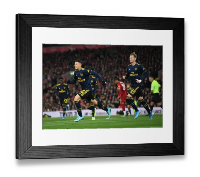 Framed Print : Martinelli's Brace: Arsenal's Shocking Upset of Liverpool in Carabao Cup
