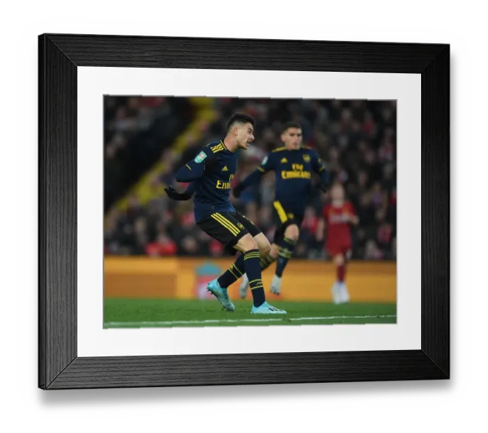 Framed Print : Gabriel Martinelli Scores Stunning Hat-Trick: Arsenal Stuns Liverpool in Carabao Cup