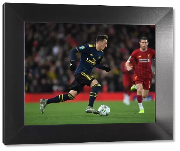 Mesut Ozil in Action: Liverpool vs. Arsenal - Carabao Cup Showdown