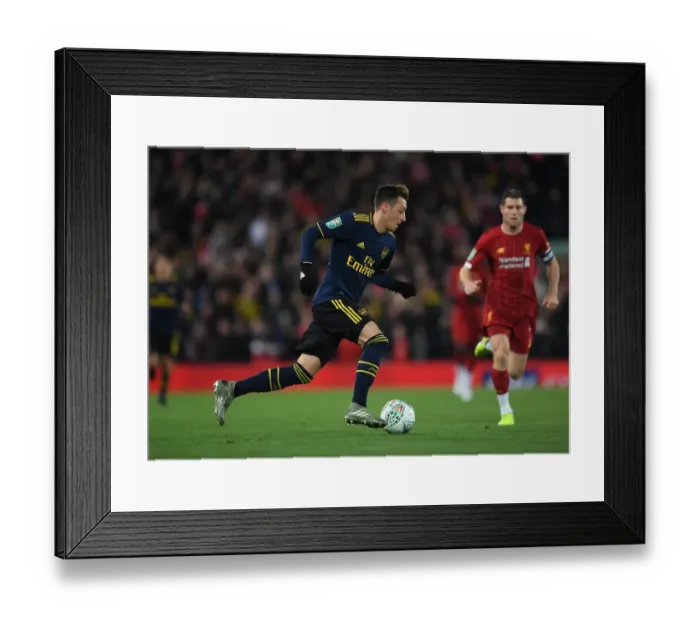 Framed Print : Mesut Ozil in Action: Liverpool vs. Arsenal - Carabao Cup Showdown