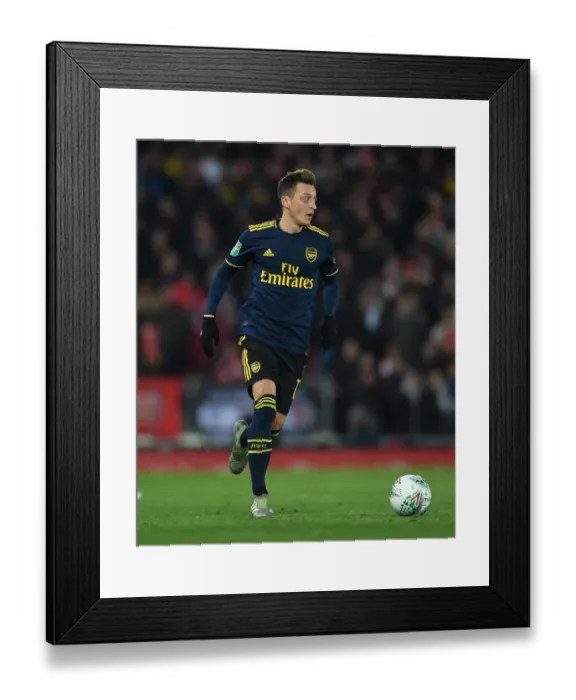 Framed Print : Mesut Ozil in Action: Liverpool vs. Arsenal - Carabao Cup Showdown