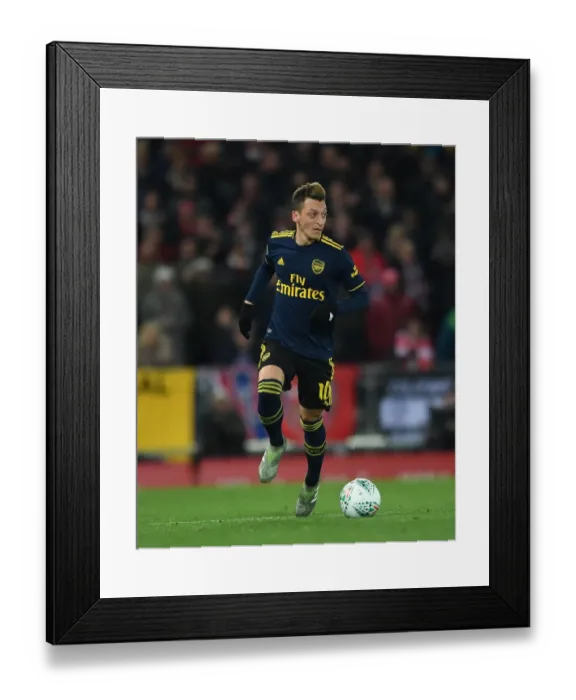 Framed Print : Mesut Ozil at Anfield: Arsenal vs. Liverpool - Carabao Cup Showdown