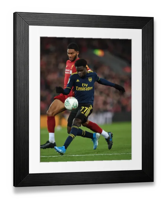 Framed Print : Bukayo Saka vs Joe Gomez: A Football Rivalry at Anfield - Carabao Cup Clash (Liverpool vs Arsenal, 2019-20) Framed Print : Bukayo Saka vs Joe Gomez: A Football Rivalry at Anfield - Carabao Cup Clash (Liverpool vs Arsenal, 2019-20)