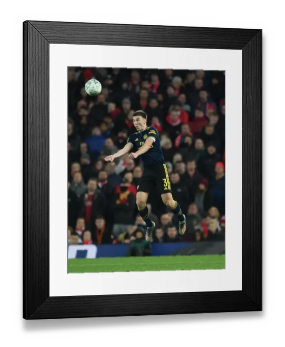 Framed Print : Arsenal's Kieran Tierney Goes Head-to-Head with Liverpool in Carabao Cup Clash Framed Print : Arsenal's Kieran Tierney Goes Head-to-Head with Liverpool in Carabao Cup Clash