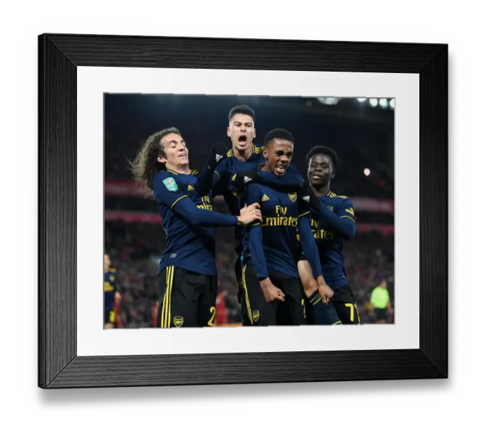 Framed Print : Five-Star Arsenal: Joe Willock's Brace Leads Upset Win Against Liverpool in Carabao Cup