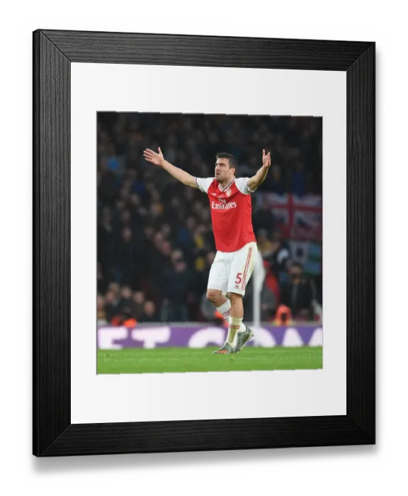 Framed Print : LONDON, ENGLAND - NOVEMBER 02: Sokratis of Arsenal during the Premier League match between Arsenal FC