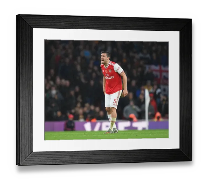 Framed Print : Sokratis in Action: Arsenal vs. Wolverhampton Wanderers, Premier League 2019-20