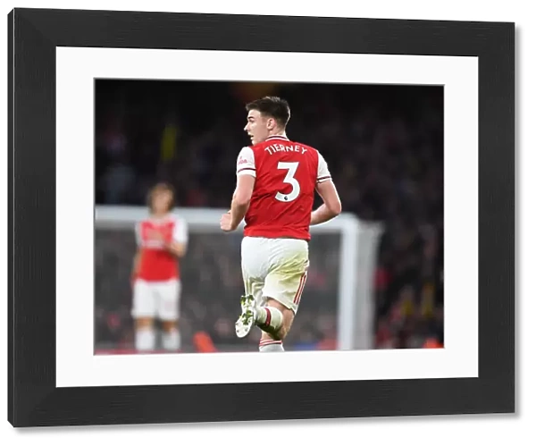 Arsenal's Kieran Tierney in Action Against Wolverhampton Wanderers during the 2019-20 Premier League Clash