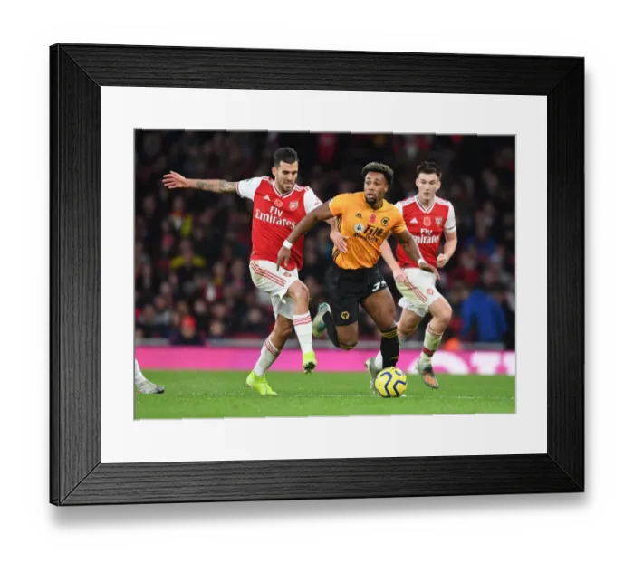 Framed Print : Intense Rivalry: Arsenal vs. Wolverhampton Wanderers at Emirates Stadium (Premier League 2019-20)