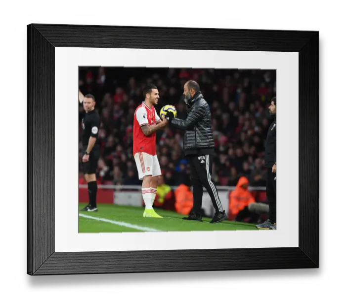 Framed Print : Ceballos vs. Nuno: A Tactical Clash at the Emirates - Arsenal vs. Wolverhampton Wanderers, Premier League