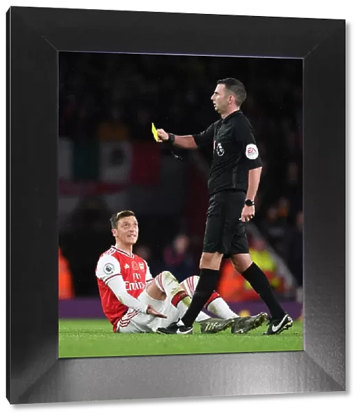 Arsenal's Mesut Ozil Argues with Referee during Arsenal v Wolverhampton Wanderers Premier League Match