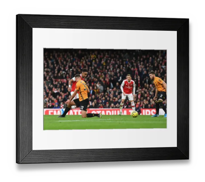 Framed Print : Aubameyang's Strike: Arsenal's Triumph over Wolverhampton Wanderers in Premier League 2019-20 Framed Print : Aubameyang's Strike: Arsenal's Triumph over Wolverhampton Wanderers in Premier League 2019-20