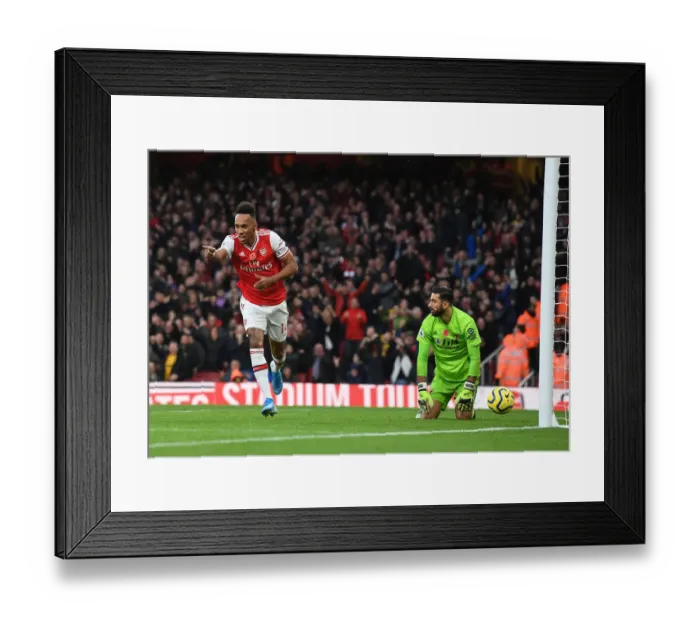Framed Print : Aubameyang's Strike: Arsenal's Triumph over Wolverhampton Wanderers in the Premier League 2019-20