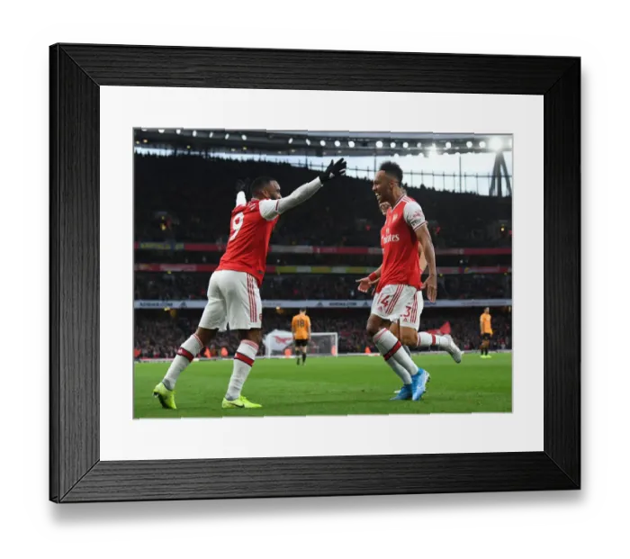 Framed Print : Arsenal's Aubameyang and Lacazette: United in Victory - A Goal Celebration (2019-20) Framed Print : Arsenal's Aubameyang and Lacazette: United in Victory - A Goal Celebration (2019-20)