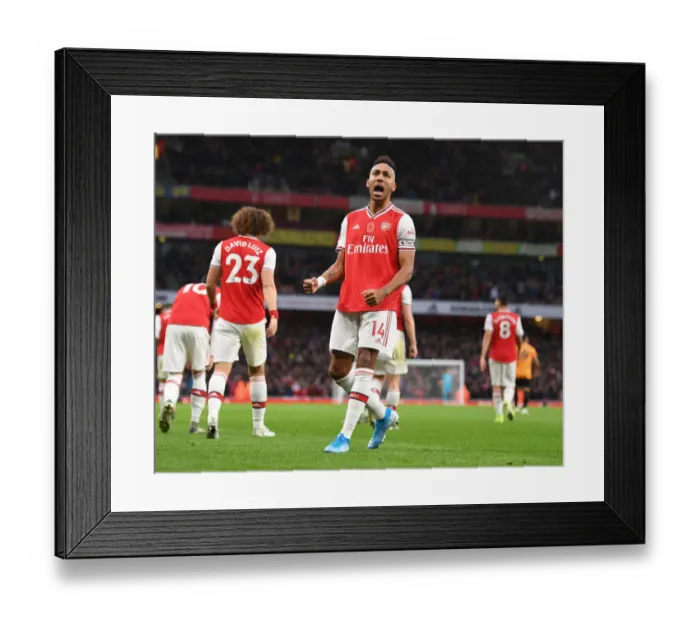 Framed Print : Arsenal's Aubameyang Goes Head-to-Head with Wolverhampton in Premier League Showdown Framed Print : Arsenal's Aubameyang Goes Head-to-Head with Wolverhampton in Premier League Showdown