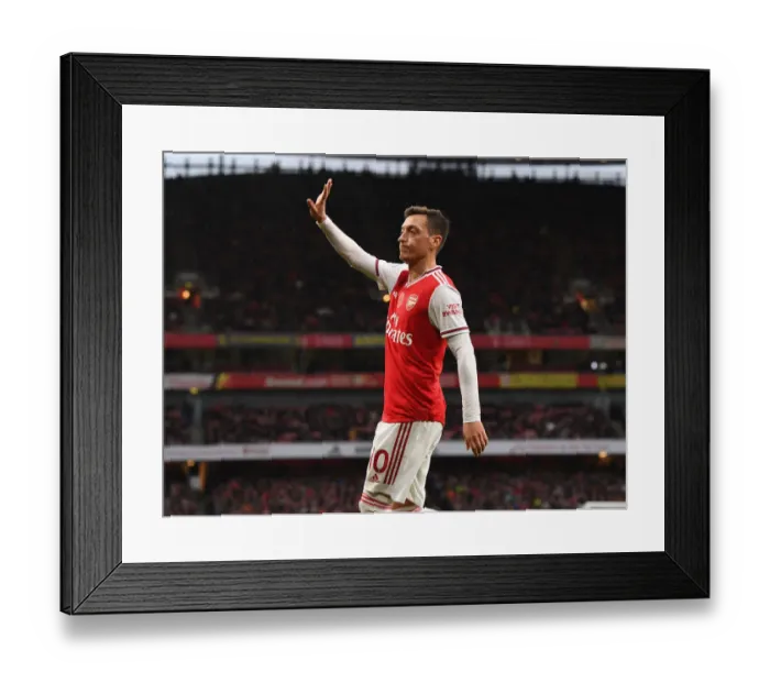 Framed Print : Mesut Ozil in Action: Arsenal vs. Wolverhampton Wanderers, Premier League 2019-20
