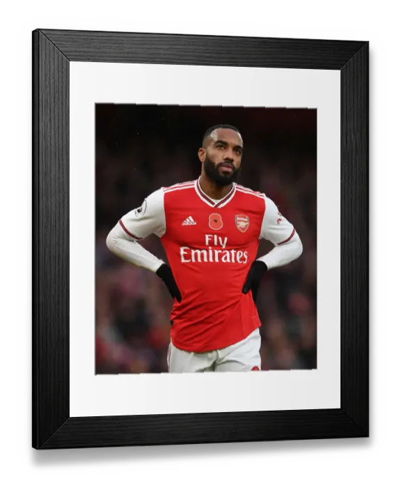 Framed Print : Arsenal's Lacazette Faces Wolverhampton Wanderers in Premier League Showdown