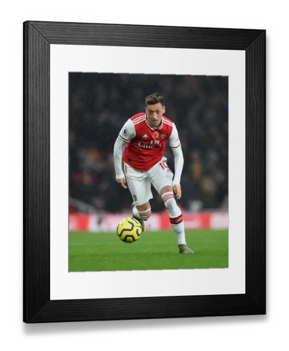 Framed Print : Mesut Ozil in Action: Arsenal vs. Wolverhampton Wanderers, Premier League 2019-20