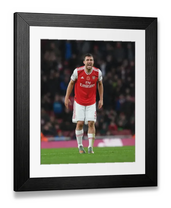 Framed Print : Sokratis in Action: Arsenal vs. Wolverhampton Wanderers, Premier League 2019-20