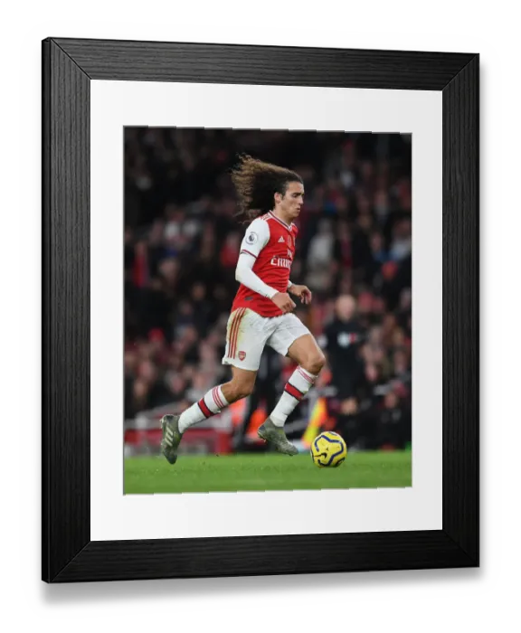 Framed Print : Arsenal's Guendouzi in Action against Wolverhampton Wanderers in the Premier League (2019-20)