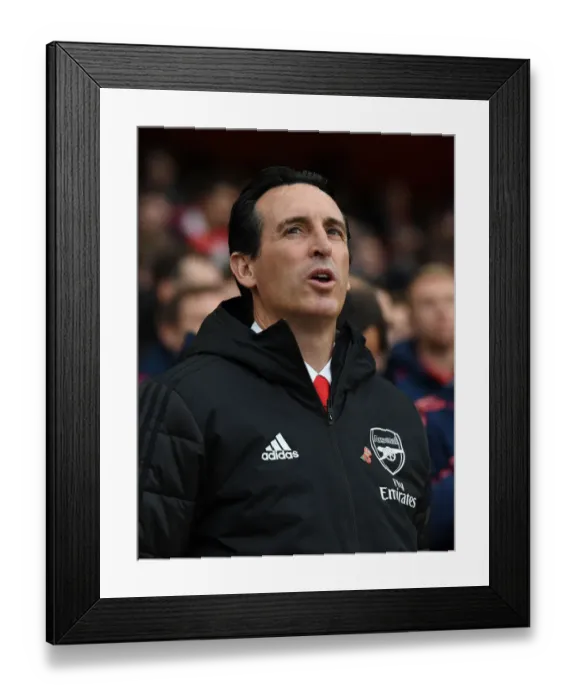 Framed Print : Unai Emery: Arsenal vs. Wolverhampton Premier League Clash, 2019-20