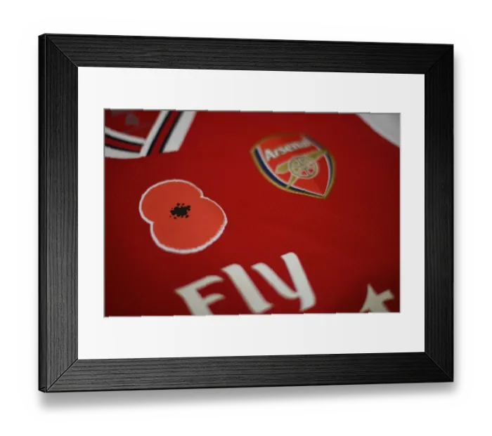Framed Print : Arsenal vs. Wolverhampton Wanderers: Poppy Tribute Premier League Match, Emirates Stadium, London, 2019