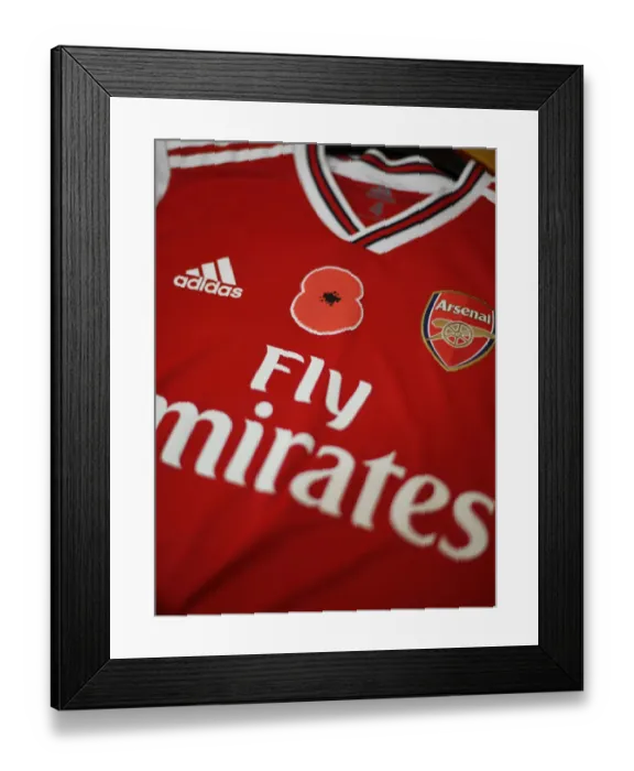 Framed Print : Arsenal vs. Wolverhampton Wanderers: Poppy Tribute Premier League Match, Emirates Stadium, London, 2019