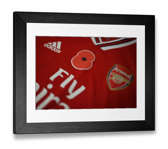 Framed Print : Arsenal vs. Wolverhampton Wanderers: Poppy Tribute Premier League Match at Emirates Stadium, London, 2019