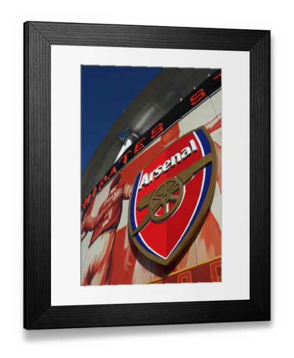 Framed Print : Winter's Embrace at Arsenal: A Frosty Emirates Stadium, March 1, 2010