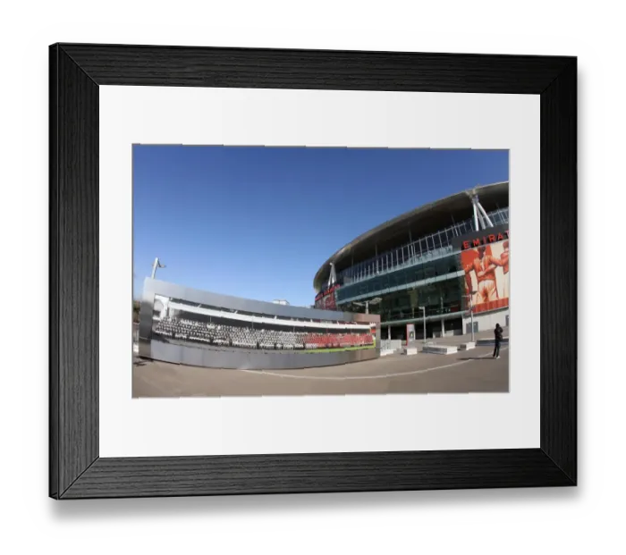 Framed Print : Winter's Embrace at Arsenal: A Frosty Emirates Stadium, March 1, 2010 Framed Print : Winter's Embrace at Arsenal: A Frosty Emirates Stadium, March 1, 2010