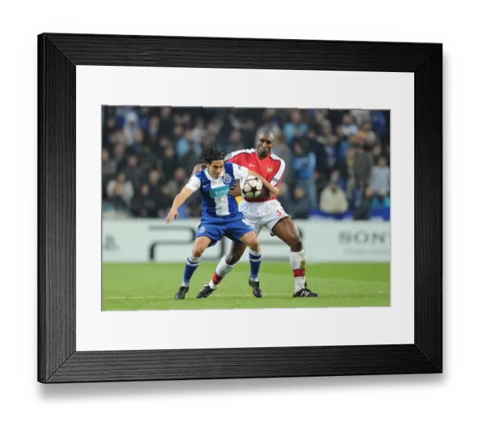Framed Print : Champions Clash: Sol Campbell vs. Falcao in FC Porto's 2:1 Victory over Arsenal (UEFA Champions League, 2010)
