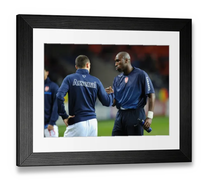 Framed Print : Sol Campbell and Thomas Vermaelen (Arsenal). FC Porto 2: 1 Arsenal, UEFA Champions League