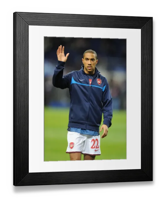 Framed Print : Gael Clichy in Action: Arsenal vs. FC Porto, UEFA Champions League First Knock-out Round (1st Leg)