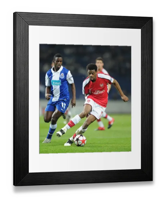 Framed Print : Abou Diaby (Arsenal) Silvestre Varela (Porto). FC Porto 2: 1 Arsenal, UEFA Champions League