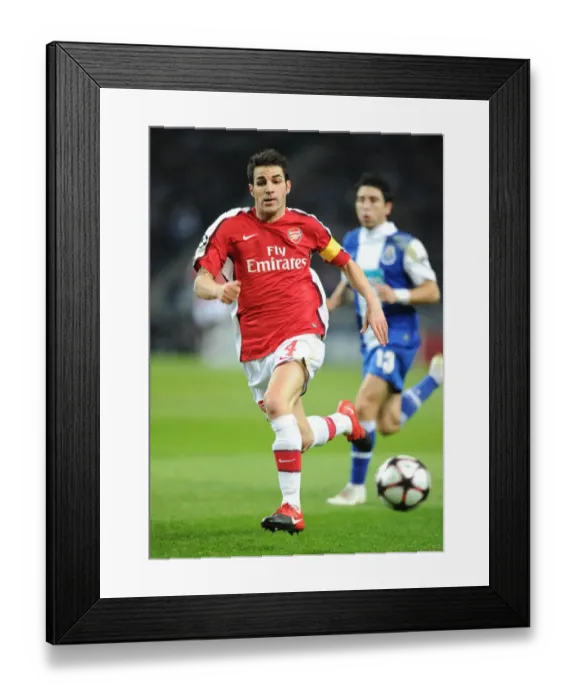 Framed Print : Cesc Fabregas Leads Arsenal in First Leg of UEFA Champions League Showdown against FC Porto