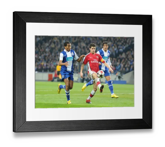 Framed Print : Cesc Fabregas (Arsenal) Alvaro Pereira (Porto). FC Porto 2: 1 Arsenal, UEFA Champions League Framed Print : Cesc Fabregas (Arsenal) Alvaro Pereira (Porto). FC Porto 2: 1 Arsenal, UEFA Champions League