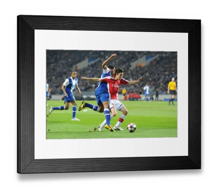 Framed Print : Tomas Rosicky (Arsenal) Alvaro Pereria (Porto). FC Porto 2: 1 Arsenal, UEFA Champions League Framed Print : Tomas Rosicky (Arsenal) Alvaro Pereria (Porto). FC Porto 2: 1 Arsenal, UEFA Champions League