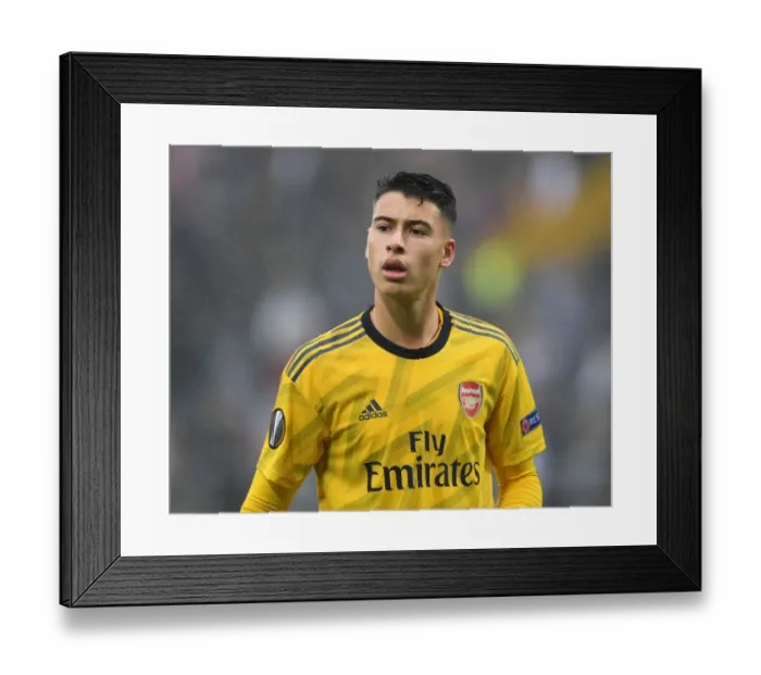 Framed Print : Martinelli's Europa League Debut: Arsenal's Triumph over Vitoria Guimaraes
