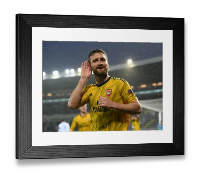 Framed Print : Mustafi's Game-Winning Goal: Arsenal Secures Europa League Victory over Vitoria Guimaraes