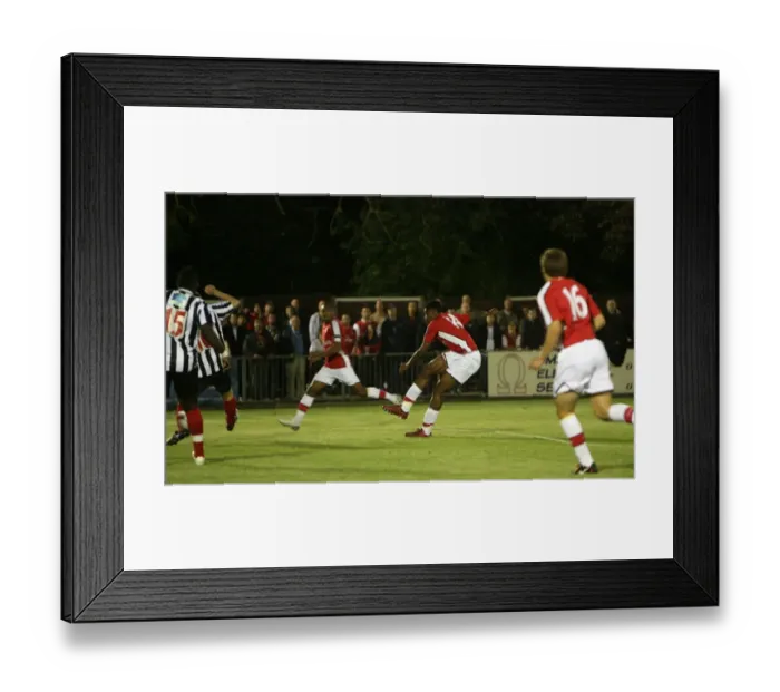 Framed Print : Chuks Aneke scores Arsenals 7th goal. Maidenhead 1: 7 Arsenal. Pre Season Friendly